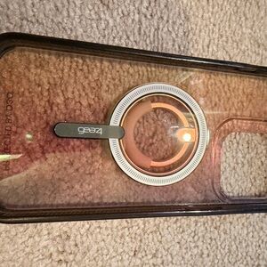 Transparent Phone Case with Orange Accents